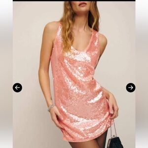 Pink Sequin Sleeveless Dress
